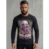 Čierne pánske tričko s dlhými rukávmi a potlačou Bolf 146749