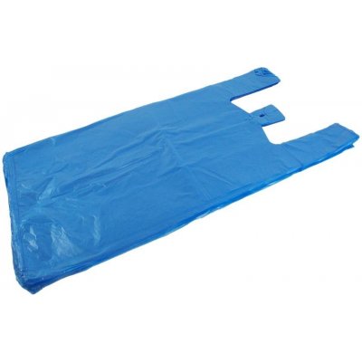 Mikroténová taška, nosnosť 15 kg, 70x36x20 cm, modrá hrubá