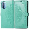 Peňaženkové puzdro Embossing Pattern Mandala Flower zelené – Motorola Moto G31 / G41