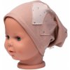 Baby Nellys detská čiapka bavlna Srdiečka s kamienkami cappuccino