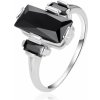 Agato Strieborný prsteň s čiernymi zirkónmi AGT R24BK