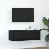 VidaXL TV stolík, čierny dub, 80x31x25,5 cm, spracované drevo