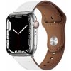 AppleKing kožený remienok s kolíčkovým zapínaním pre Apple Watch 42mm / 41mm / 40mm / 38mm - biely - možnosť vrátiť tovar ZADARMO do 30tich dní