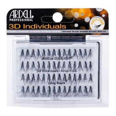 Ardell 3D Individuals Duralash Knot-Free trsové nalepovacie mihalnice bez uzlíkov 56 ks long black