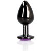 OUCH! Heart Gem Butt Plug - Large - Gunmetal/Amethyst Purple