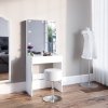 Livinity Toaletný stolík Livinity® Melle, 68 cm s taburetkou, biely
