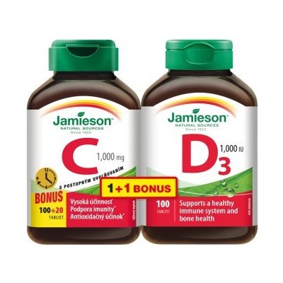 Jamieson Vitamín C 1000mg s postupným uvoľňovaním 120tbl. + DARČEK