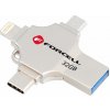 FORCELL F-DATA USB kľúč Metal Quad 32GB USB 3.2 Gen 1 (USB A / Type-C / Lightning / Micro USB) strieborný