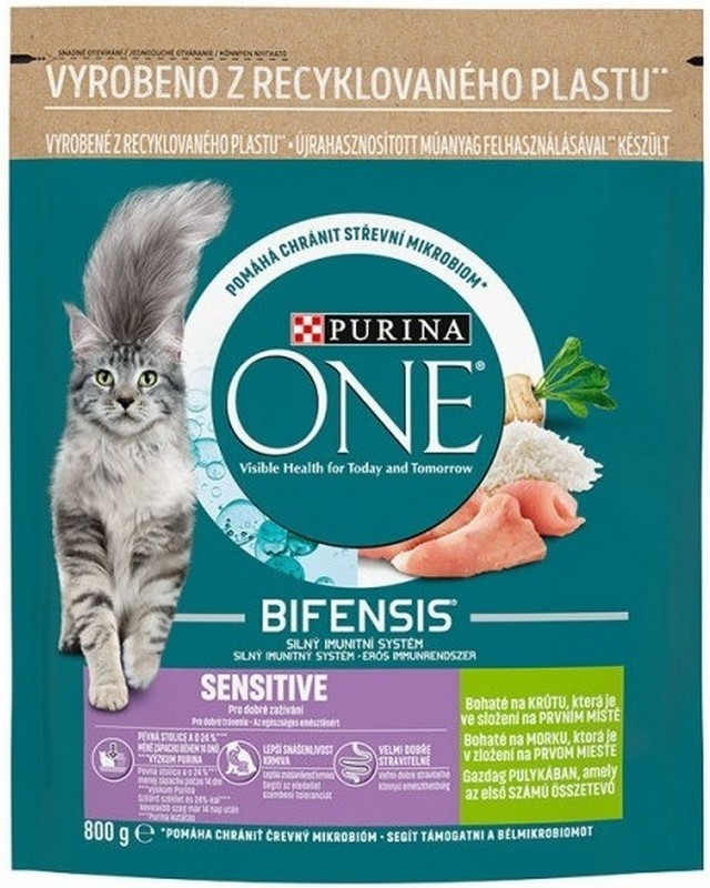 Purina ONE SENSITIVE s morkou a ryžou 800 g