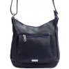 MiaMore Kožená crossbody dámska kabelka tmavo modrá