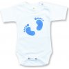 BABY´S WEAR Kojenecké body krátky rukáv Stopy biele