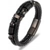 Pánsky oceľový prepletaný náramok Norris Čierny - 21,5 cm