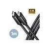 Axagon BUCM32-CM10AB USB-C USB-C, USB 3.2 Gen 2, PD 100W 5A, 4k HD, ALU, 1m, černý