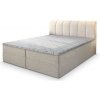 Čalúnená boxspring manželská posteľ Cevano 180x200 - krémová