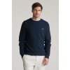 Gant Micro Textured Cotton C-neck Evening Blue