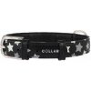 COLLAR Obojok kožený s hviezdami Glamour, 21-29cm/12mm, čierna