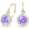 Cutie Jewellery Krásne detské náušnice zo žltého zlata C2745-10-X-1 fialová