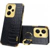 Kožený kryt Crocodile Holder na Xiaomi Redmi Note 13 Pro+ - Čierna