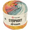 YarnArt Symphony Dream 3114 sivá, lososová, žltá