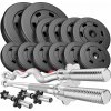 Hop-sport Premium nakladacia sada činiek 45 kg | cementové kotúče | ohnutá a rovná tyč