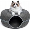 PELECH TUNEL PRE MAČKU OKRÚHLY DONUT DOMČEK 60 CM TMAVOSIVÝ