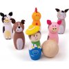 Bigjigs Toys Dřevěné kuželky farma