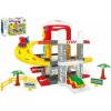 Garáž s výťahom 3 poschodia + dráha 2,3m + 2 autá plast v krabici 59x40x15cm Wader 12m+