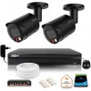 DAHUA zostavy Dahua IP monitorovacia súprava 4MPx 2K 2 vonkajšie čierne kamery s 1TB diskom