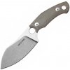 Giant Mouse GMF1-XL Green Canvas Micarta / N690 Stonewwashed Blade / Burgundy Leather Sheath