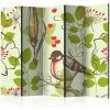 Paraván - Bird and lilies vintage pattern II [Room Dividers] Veľkosť: 225x172, Verzia: Obojstranný