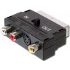 PremiumCord Adapter SCART-3x cinch + S-video s prepínačom IN/OUT kjsa-01