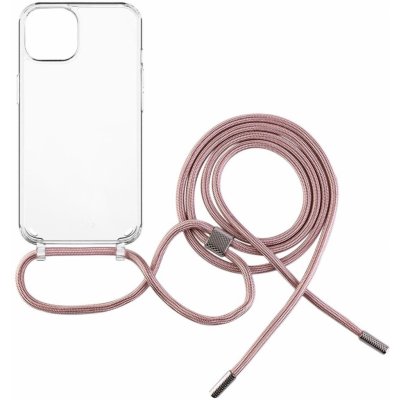 Fixed Pure Neck s ružovou šnúrkou na krk pre Apple iPhone 14 Plus FIXPUN-929-PI