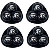 Samolepiace otočné kolieska, 4 kusy - Čierne