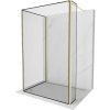 Mexen Kioto sprchová stěna Walk-in 140 x 100 x 30 cm, černý vzor, zlatá kartáčovaná - 800-140-100-221-55-70-030