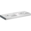 Geberit Smyle Square - Dvojumývadlo, 120x48 cm, s prepadom, bez otvoru na batériu, biela 500.224.01.1