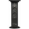 Zásuvka vysúvacia 2x230V, 2x USB, 1x AUX, čierna, elektricky vysúvaná (GLOBIZ)