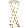 HowHomely Stojan na kvety LOFT DD0333 70 x 24 cm zlatá/biela