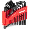 Imbusové kľúče hex a torx z CRV ocele, čierna 22ks AMiO-04297