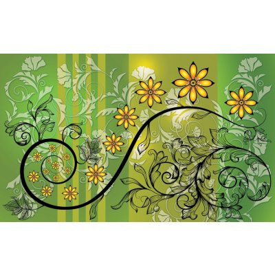 Donga Fototapeta vliesová: Květinová abstrakce zelená (2), rozmery 416x254 cm