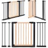 EcoToys Bezpečnostná závorová brána 74-100 cm na schody a dvere kovové drevo prídavné panely