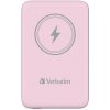 Prenosná batéria, bezdrôtové nabíjanie, 10000 mAh, VERBATIM MCP 10, ružová