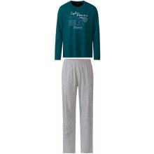 Livergy 100358850 pánské pyžamo dlouhé zeleno šedé