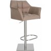 Design-Shop Barová stolička Damaso E - filc, nerez rám - Sivo hnedá (Taupe)