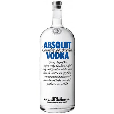 Absolut Vodka 40% 4,5 l (čistá fľaša)
