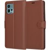 Techsuit Leather Folio kožené knižkové puzdro na Motorola Moto G72 – hnedé KF2323516