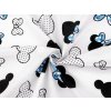 Bavlněná látka / plátno Mickey / Minnie Mouse METRÁŽ - 3 (345) bílá modrá