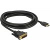 Delock DVI / HDMI prepojovací kábel DVI-D 18 + 1 pól Zástrčka, Zástrčka HDMI-A 3 m čierna 85585 trojžilový tienený, pozlátené kontakty HDMI kábel; 85585