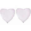 FLEXMETAL Balón fóliový – srdce, valentín/svadba, biely, 45 cm, 2 ks 8595596327881
