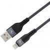 Kábel GoGEN USB-A / Lightning, 1m, opletený, skúmavka (LIGHTN100MM27T) grafitová farba