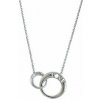 Strieborný náhrdelník prepojené krúžky LOVE dĺžka náhrdelníka 40+3cm